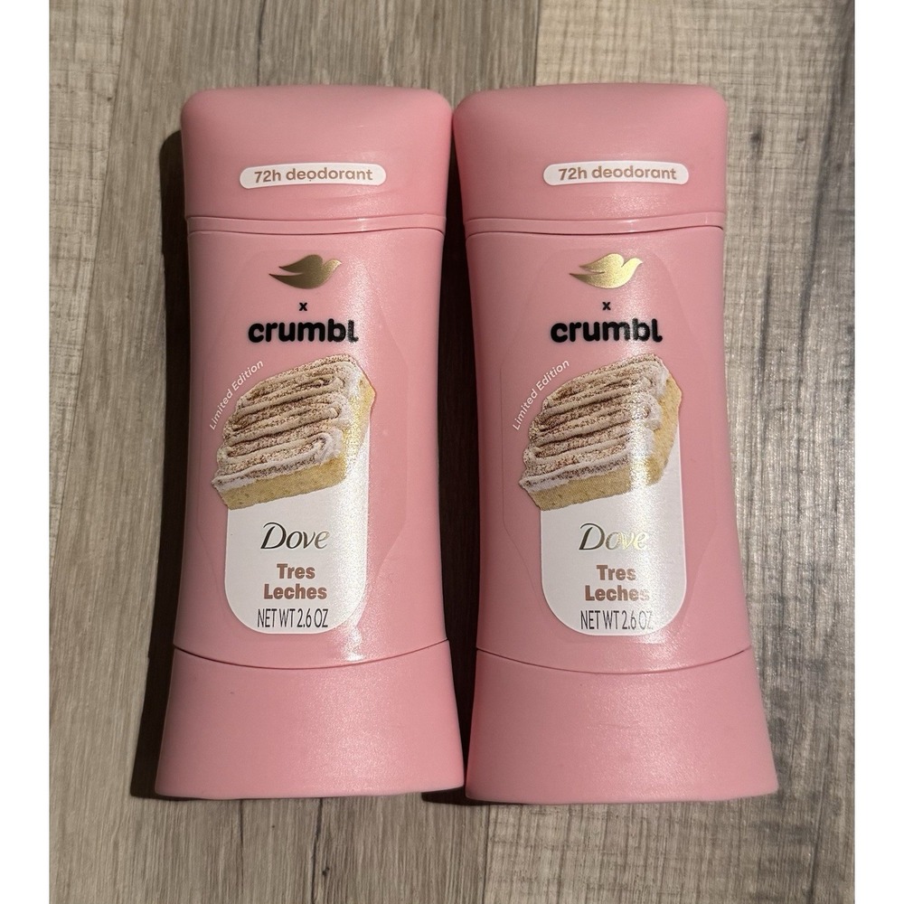 Dove x Crumbl Limited Edition Tres Leches Deodorant Stick 72-Hour 2pk 2.6oz